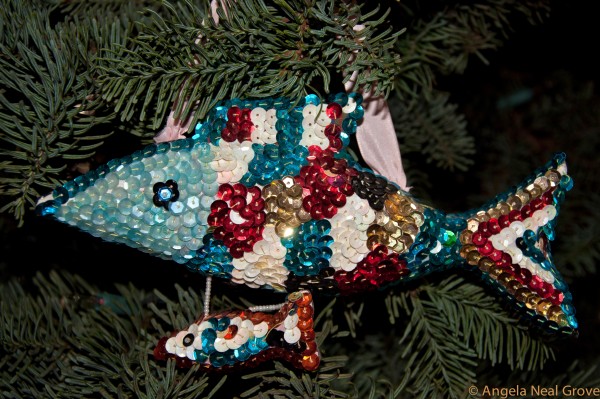 Fish from Tunisia used as Christmas tree ornament