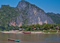 Sampans on the Mekong, Laos