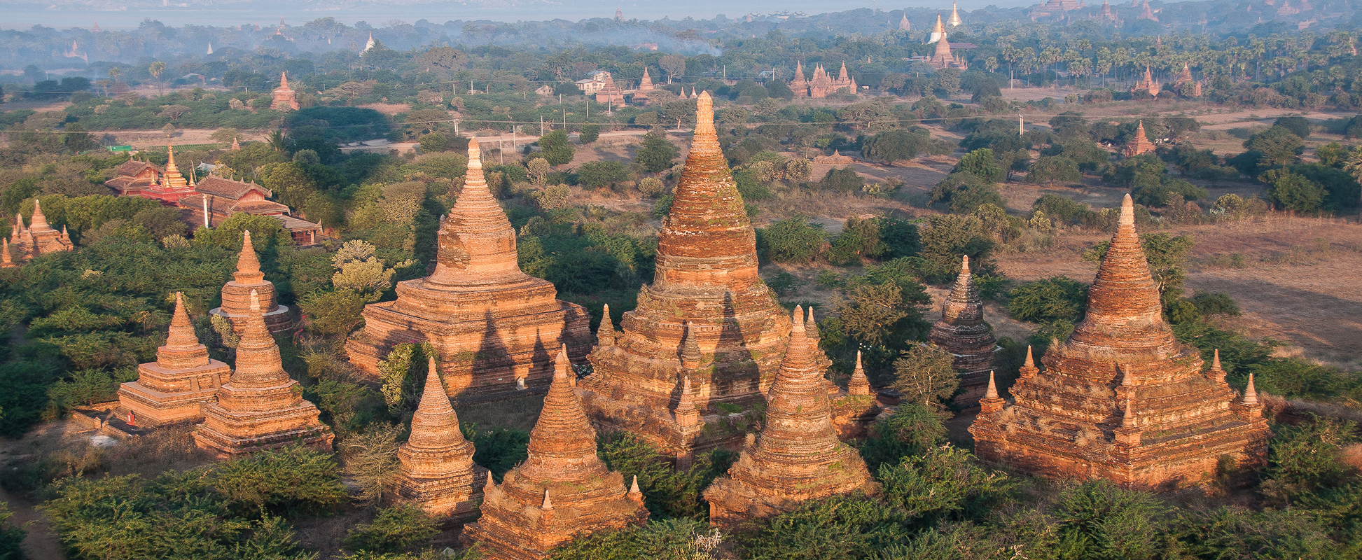 Ancient Bagan photographed from a hot air balloon