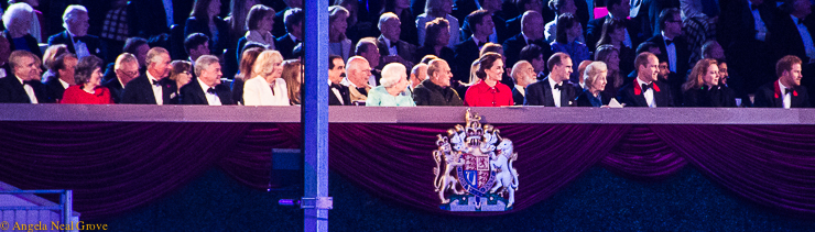 The British Royal family at Windsor Castle arena watching the special celebration for Queen Elizabeth's 90th birthday. / photo: a.n.grove