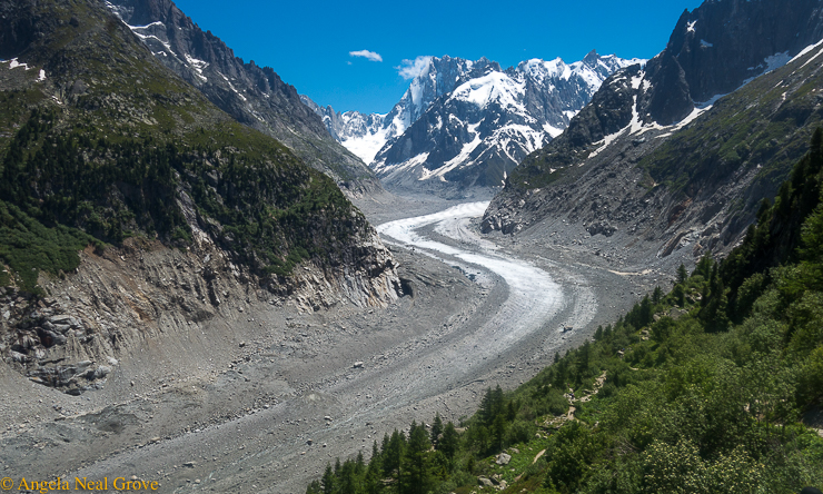 What does climate change look like?Mer de Glace Glacier, Chamonix France. Once one of the most impressive sights in the Alps, now, tue to climate change, all that remains of the glacier is a thin layer of melting ice, covered in rubble and dust. //PHOTO: ANGROVE