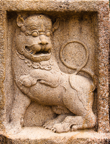 Sri Lanka: A Paradise Discovered. Detail of a lion carving from the sacred city of Anuradhapura.//Image: A.N.Grove