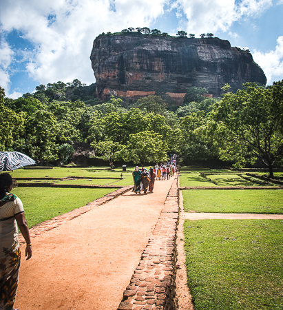 Sri Lanka: Paradise Discovered. Image of Sigiryia the palace/fortress which was built on a volcanic plug in the 5th century. Also called the Lion Rock. A Unesco heritage site popular with visitors. //Image: A.N.Grove