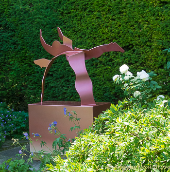 English Garden Style: Roche Court near Salisbury in England has over 50 works of contemporary sculpture set out in gardens and parkland