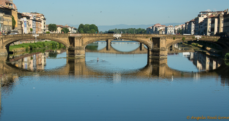 Florence Highlights and Tuscan Tales: The River Arno, which flows through Florence, in the early morning. 