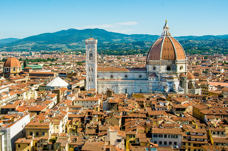 Florence Highlights and Tuscan Tales: here is the Duomo, or Cathedral, in Florence which is the center of the city. It is the fourth largest Cathedral in the world.