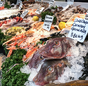 London Update News and views; catch of the day, fresh fish on display at the Borough Market, London