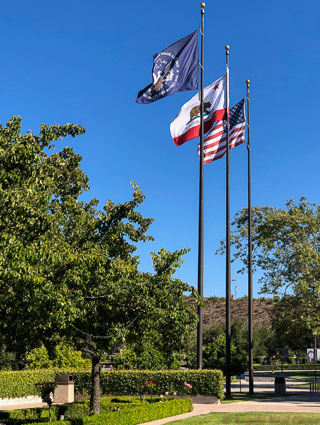 Flags outside the Ronald Reagan Presidential Museum