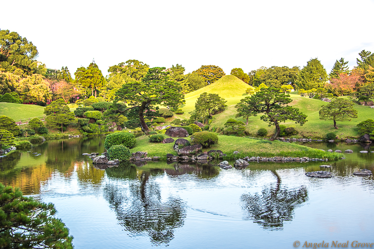 Japan Tip to Toe: An Extraordinary Odyessy. Suizenji Park in Kumamoto has a small replica of Mount Fuji. A.N.Grove