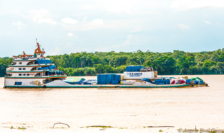 Amazon River Life: This large ferry is bound for Iquitos, a city of almost half a million people which has no road or rail links with the outside world. The Amazon River is its lifeline. //Photo: ANGROVE