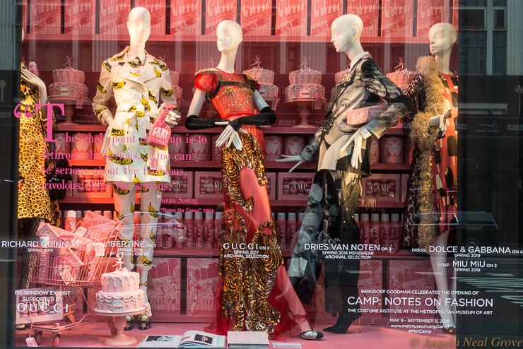 Manhattan Walking NewHighlights: Windows at Bergdorf Goodman show fashion to reflect the "Camp" theme at the Metropolitan Museum of Art annual Fashion gala.  PHOTO: A.N.Grove