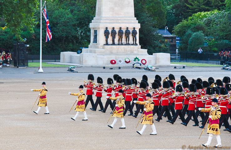 London Summer News and Views:Beating Retreat in London's Horseguard's Parade.  This is held each year as a prelude to Her Majesty, The Queen's official Birthday celebrations.//Photo: ANGrove