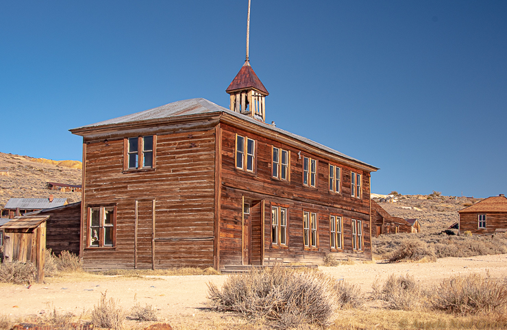 Is Bodie Ghost Town Haunted? The old school house once was home to over 600 children. Looking in the windows makes the building come alive. PHOTO://ANGROVE