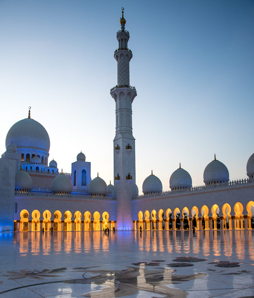 Decade Highlights:  2018 Dusk at the Sheikh Zayed Mosque, Abu Dhabi.  I had just been to the new Louvre Museum and was able to capture this photogenic time at the mosque  PHOTO ANGROVE