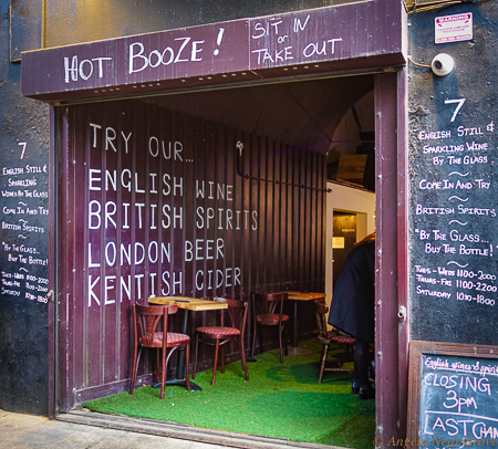 Brexit Ushers New Era: At London's Borough Market which is 1,000 years old. Who needs French wine, German beer or Central European spirits.  The UK has it all!  PHOTO ANGrove