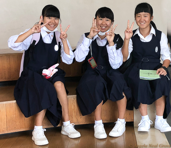 Japanese School children in Nagasaki visiting the Bomb Museum. Peace is their hope for the future. //PHOTO; ANGROVE