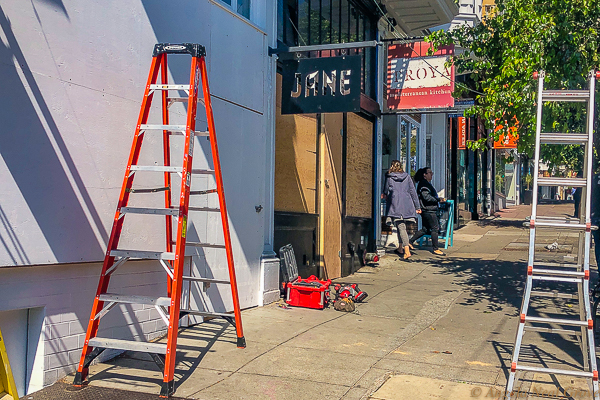 Two days after lockdown in San Francisco, restaurants and shops began to board up our lives were changed.PHOTO;//ANGROVE