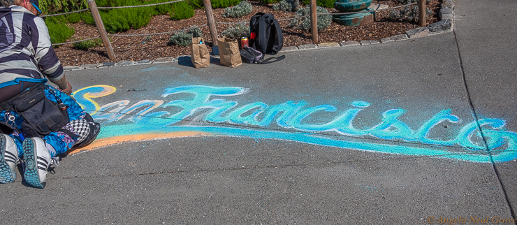 Street art in San Francisco's Washington Square one recent afternoon. PHOTO;//ANGROVE