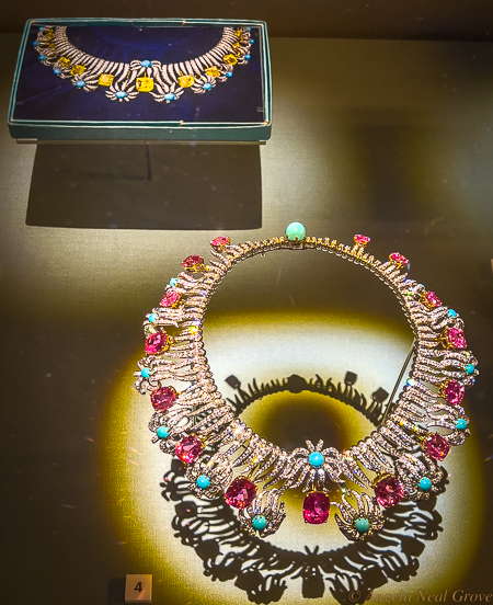 Glittering summer season in London:  Tiffany Exhibit:  Jean Schlumberger's Hedges and Flowers necklace created for Tiffany's. PHOTO: //ANGROVE