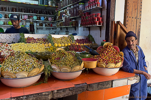 Morocco:  Fez Medina.  Piles of olives for sale PHOTO; ANGROVE