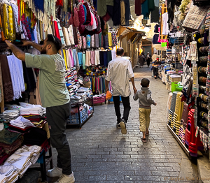 MOROCCO:  The Medina of Fez. Narrow winding alleys and passages filled with items for sale.  //PHOTO:ANGROVE