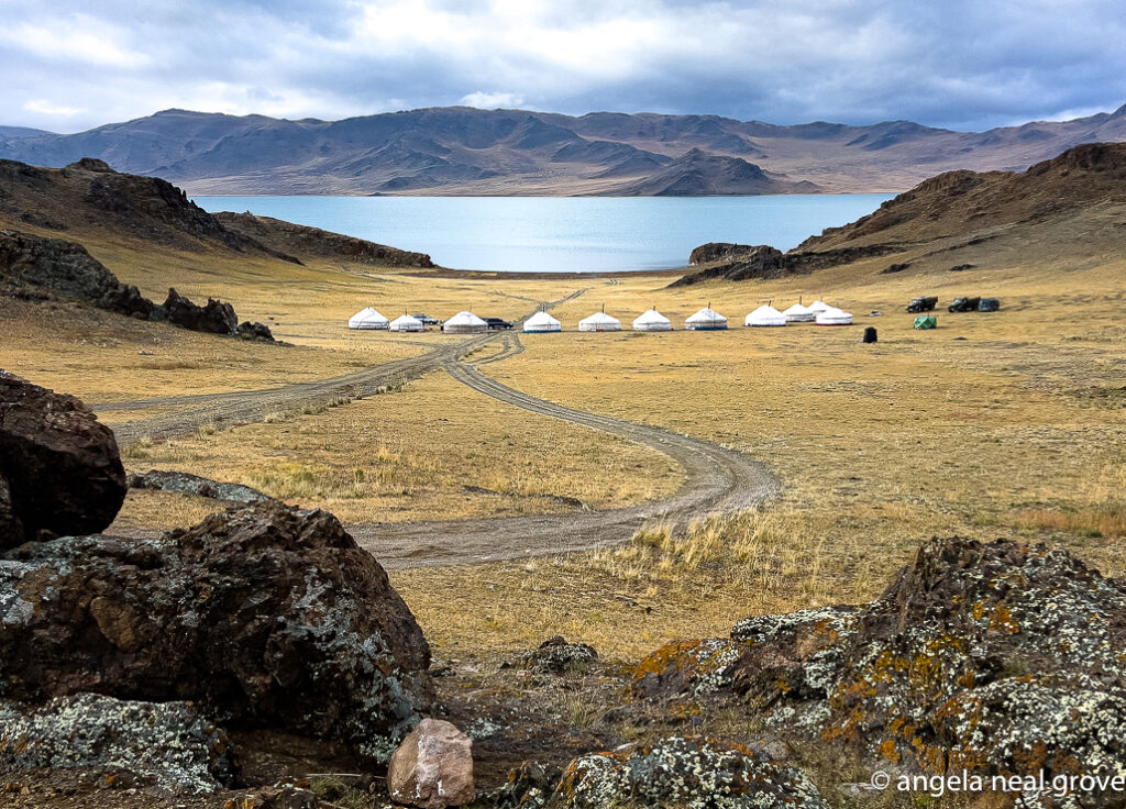 A camp of was set up for us close to the Eagle festival. At the end of our stay everything was loaded onto the decommissioned Soviet trucks,  and the land left to grazing yaks 
Photo:// ANGrove